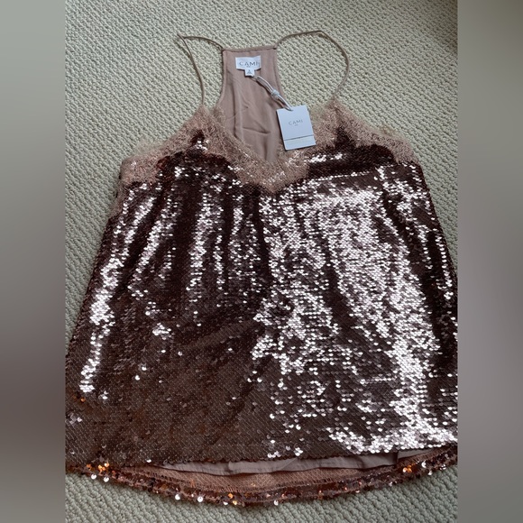 Cami NYC Racer Sequin Rose Dust Cami BNWT Never Worn. - Picture 3 of 6